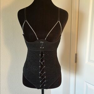 Frederick's Black Lace Bodysuit